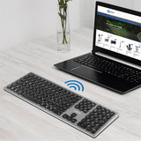 LogiLink Kabellose Multi-Device-Tastatur Bluetooth 5.0, Aluminium, Spacegrau