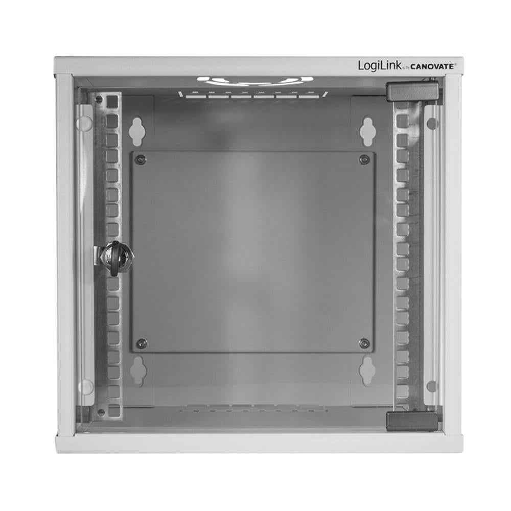 LogiLink 10" Netzwerkschrank / Wandgehäuse, 6 HE, montiert, grau