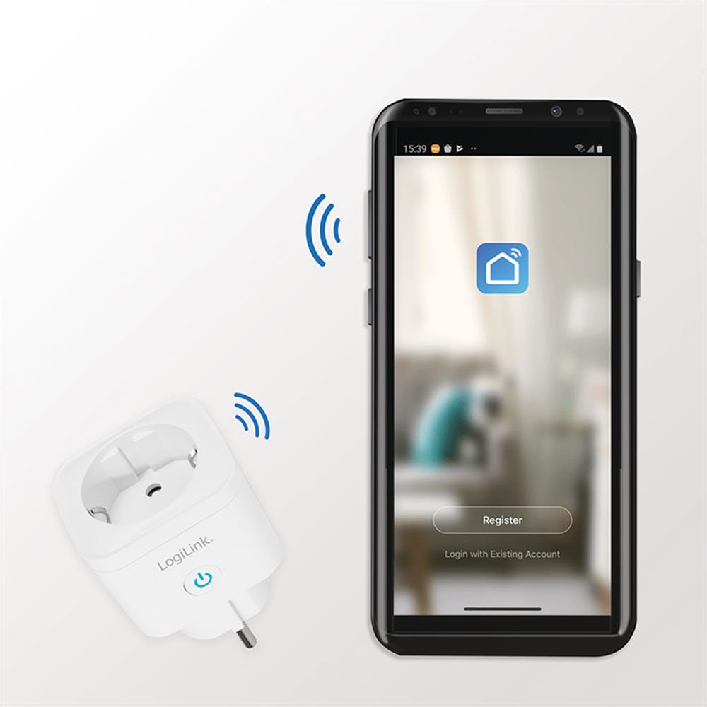 LogiLink Wi-Fi Smart Plug Stromstecker 1-fach Schutzkontaktbuchse, Tuya kompatibel