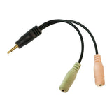 LogiLink Audio Klinken Adapter 4-polig 3,5mm Stecker auf 2x 3,5mm Buchse