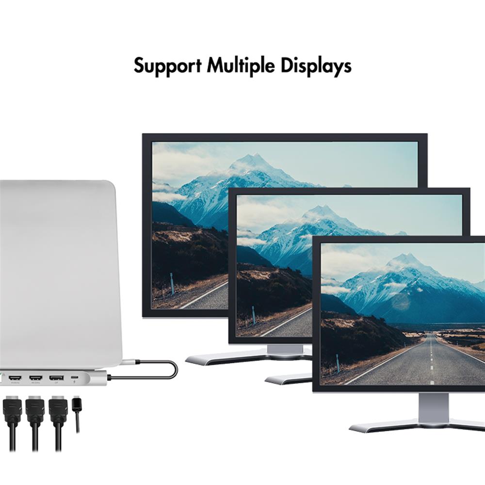 LogiLink USB 3.2 Gen2 Docking-Station – 12-Port, USB-C, PD 100 W, Silber