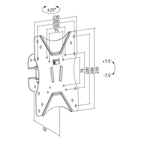 LogiLink TV-Wandhalterung für 23–42", neigbar, schwenkbar, max 25kg