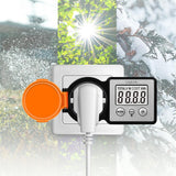 LogiLink Außensteckdose mit Energiekostenmesser & LCD – Stromverbrauch im Garten überwachen