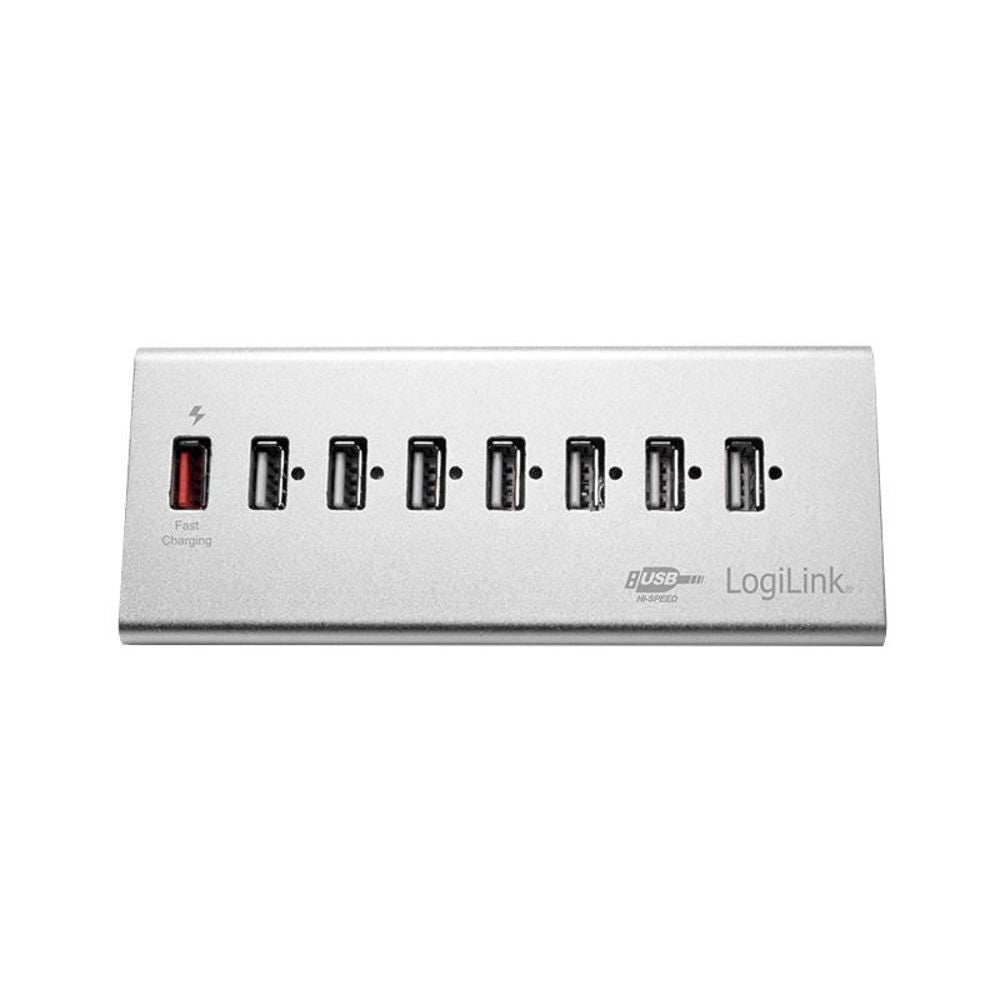 LogiLink USB 2.0 High-Speed-Hub mit 7-Port und 1x Schnell-Ladeport