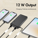 LogiLink Powerbank 10.000 mAh, 2× USB-A, 1× USB-C, Schnellladen, Schwarz