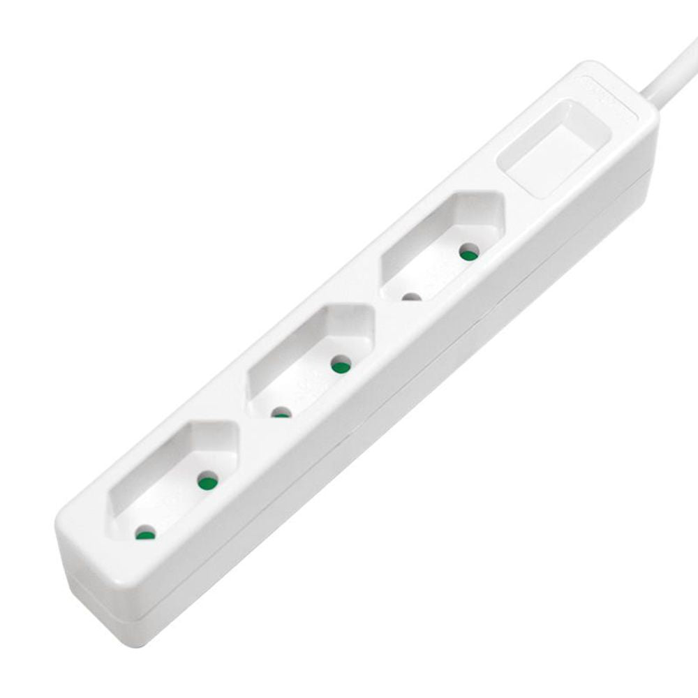 LogiLink Steckdosenleiste 3-fach mit 3x Eurobuchse, schmal, 1,5m, Weiß