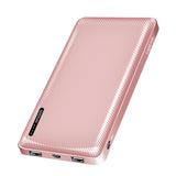 LogiLink Powerbank 10.000 mAh, 2× USB-A & 1× USB-C, Schnellladen, Roségold