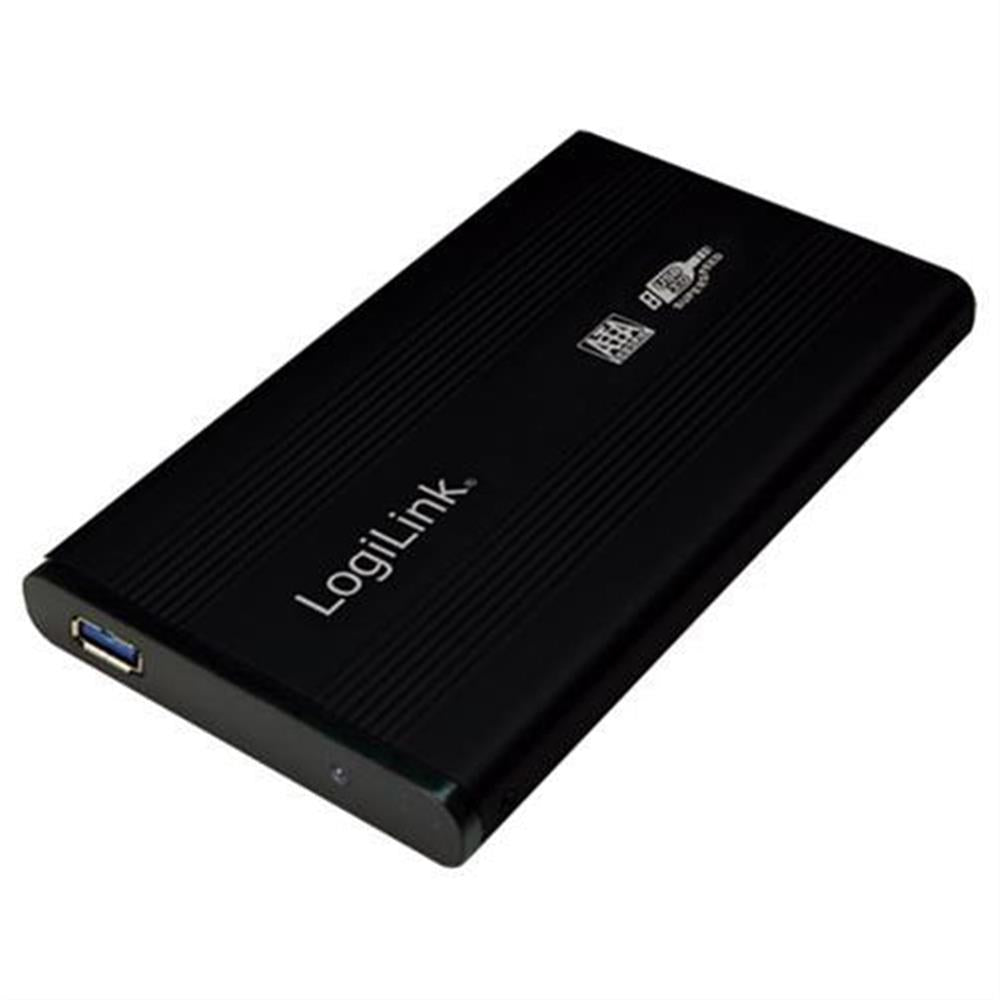 LogiLink Festplattengehäuse 2,5 Zoll, USB 3.0 SATA HDD Gehäuse in Schwarz