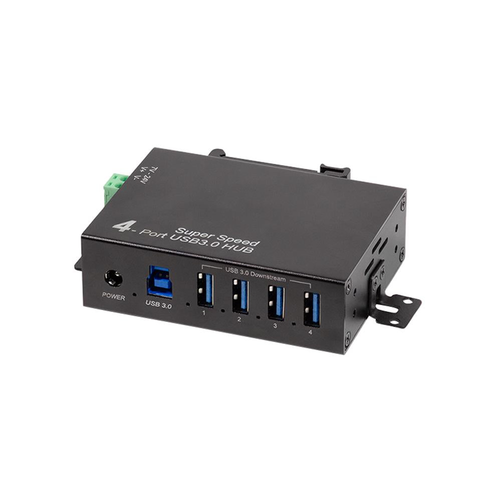 LogiLink USB 3.0 Industrie-Hub, 4 Ports, 5 Gbit/s, 10 W, Schwarz ...