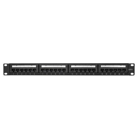 LogiLink Cat.6 Patchpanel 24-Port UTP, 180° Anschluss, EconLine