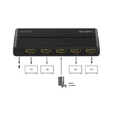 LogiLink HDMI-Splitter, 1x4-Port, 4K/60 Hz, HDCP, HDR, CEC, Downscaler