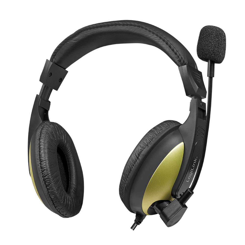 LogiLink Stereo-Headset mit 2x 3,5-mm-Klinkenstecker und hohem Tragekomfort