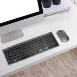 LogiLink 2,4 GHz & Bluetooth 5.0 Dual-Mode Tastatur-Maus-Set – Aluminium, Grau