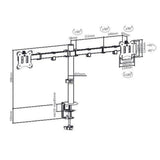 LogiLink 2-fach / Dual Monitorhalterung 17-32" Zoll neigen schwenken drehen VESA max. 8 kg