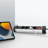 LogiLink Steckdosenleiste 4-fach mit USB-A & USB-C Schnellladefunktion, 1,5 m Kabel