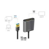 LogiLink USB 3.0-Adapter USB-A/M zu HDMI-A/F, 1080p, schwarz, 0,15 m