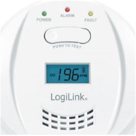 LogiLink Kohlenmonoxidmelder mit LCD Display und LED Signal 85dB EN50291