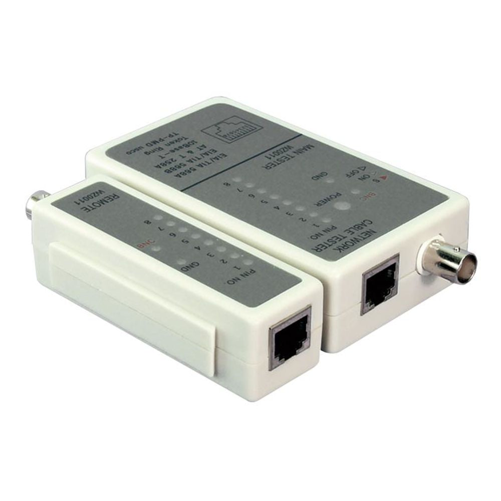 LogiLink Tester für RJ11-, RJ12-, RJ45- und BNC-Patchkabel, mit Remote Einheit