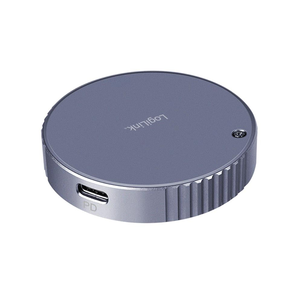 LogiLink Magnetisches USB 3.2 Gen2 SSD-Gehäuse, 100 W PD, MagSafe-kompatibel, Spacegrau