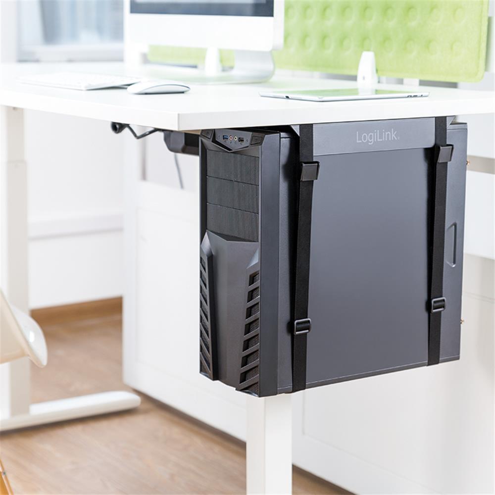 LogiLink PC Halterung zur Untertischmontage per Gurt max. 10 kg auch horizontal