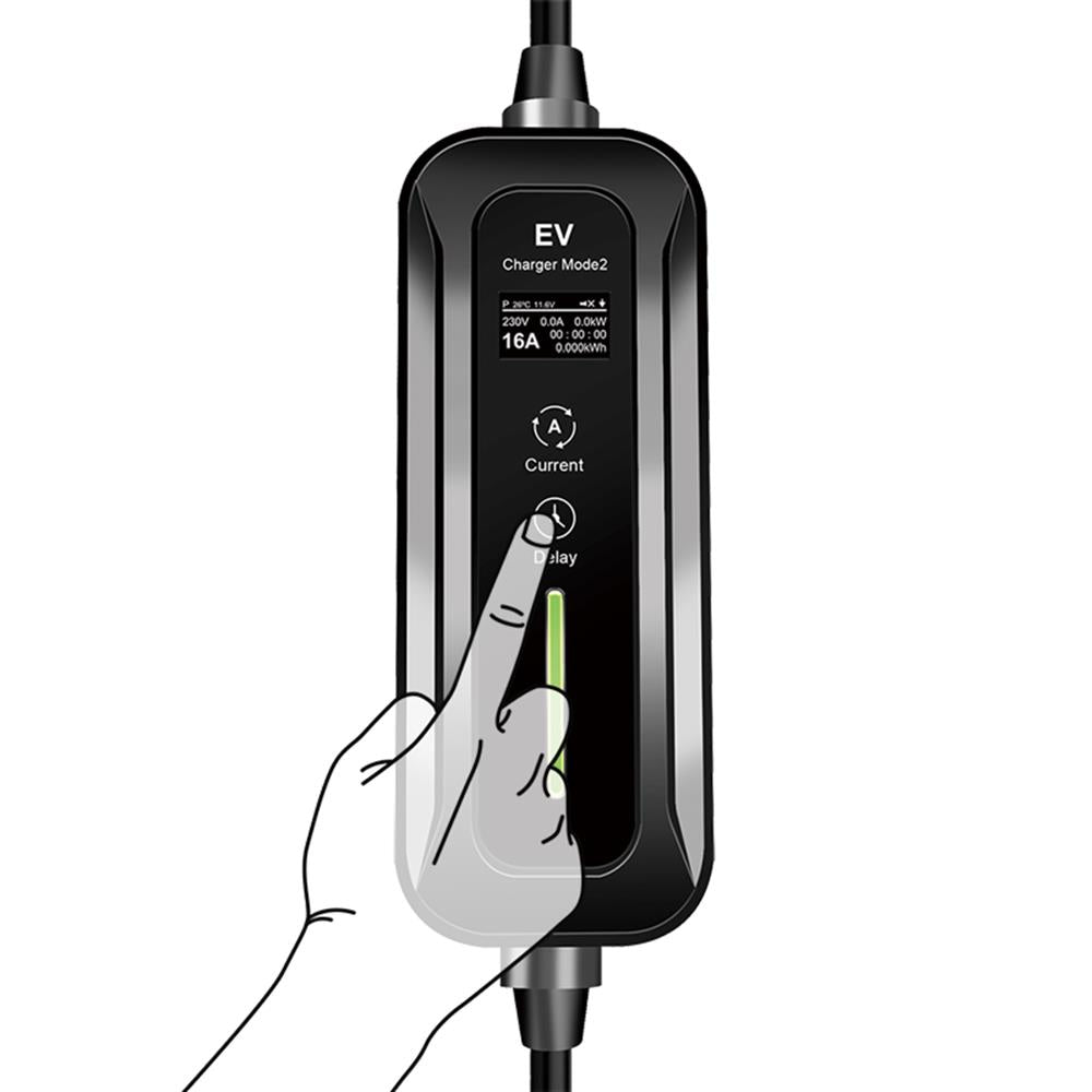 LogiLink Mobile EV-Ladestation für Elektro-Autos, CEE 7/7 zu Typ 2, 1-phasig, 16 A, 3,7 kW, 5 m