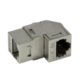 LogiLink Keystone Kupplung Cat.6A, 2x RJ45 STP, 90° gewinkelt, Metallgehäuse